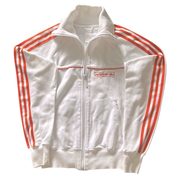 adidas Jackets & Blazers - VINTAGE Y2K Adidas White Jacket with Orange Accents